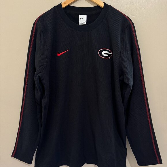 Nike Georgia Bulldogs Team Issue On Field Waffle Knit Thermal Fleece Mens L NEW - Picture 1 of 7